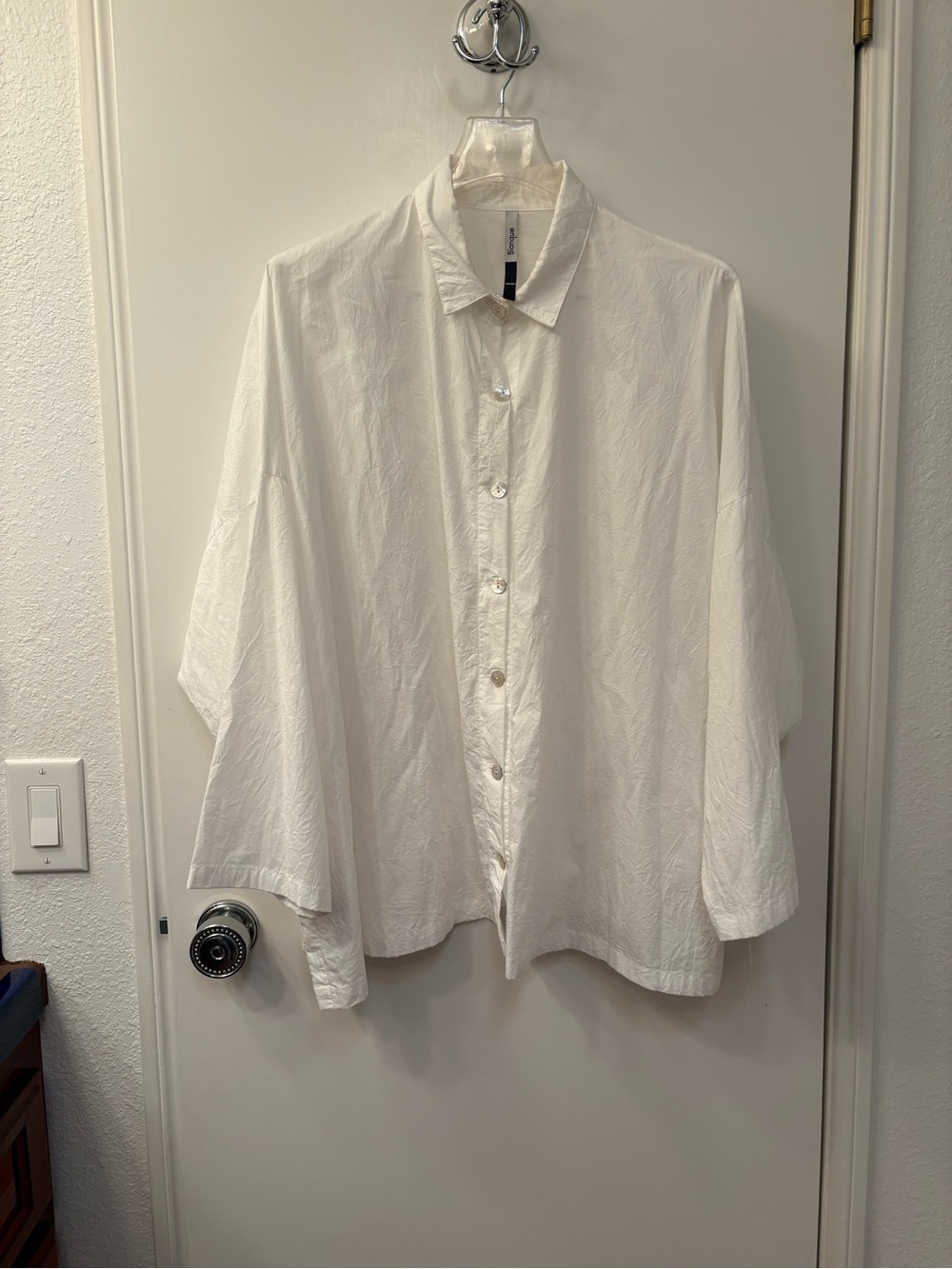 BLANQUE Crisp oversized White Button-Down Shirt